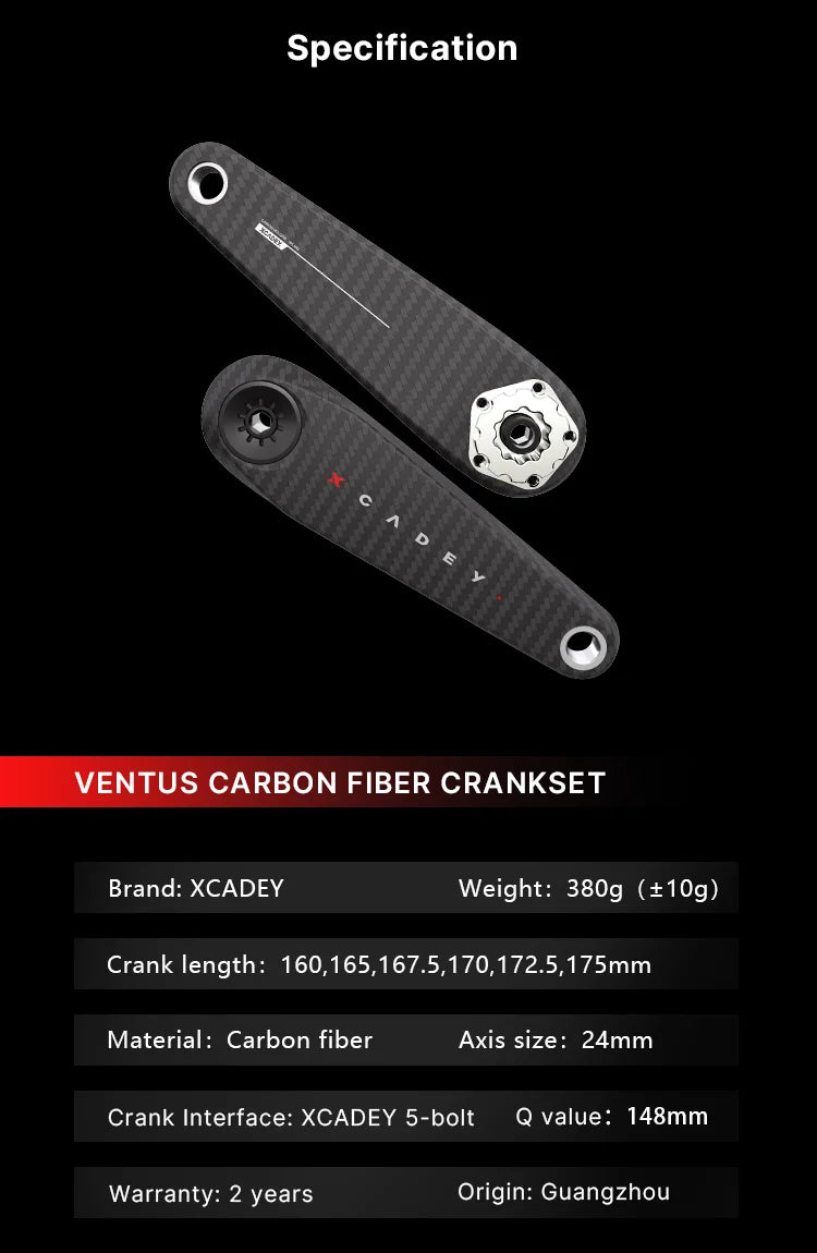 Xcadey Ventus Power Meter Carbon Crankset