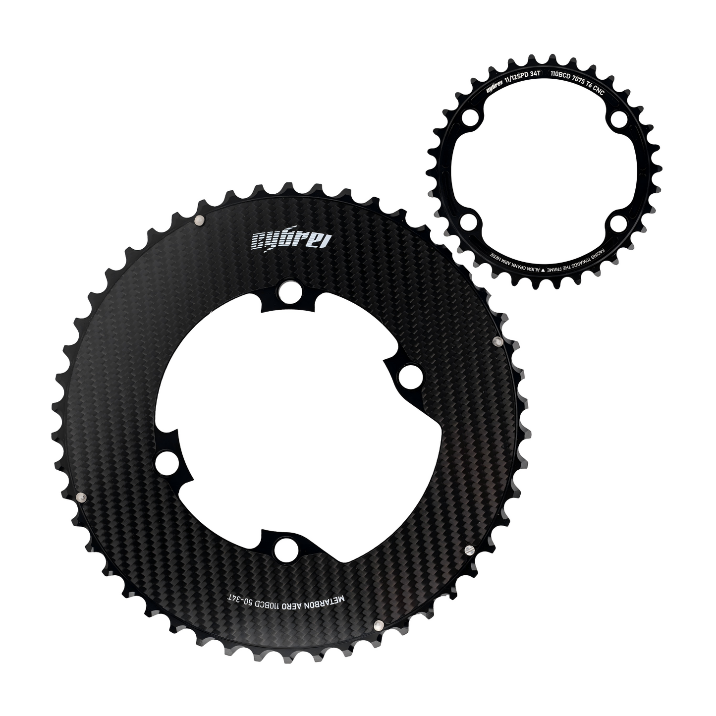 CYBREI METARBON AERO 2X Carbon Chainring Combo (110×4 BCD)